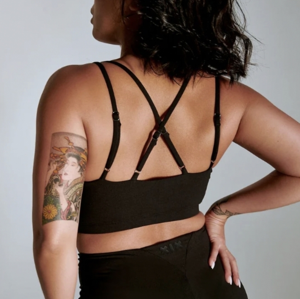 CXIX LuxLounge Black Strappy Long Line Padded Bralette - Picture 4 of 5
